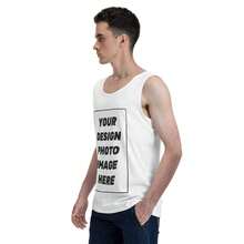 Custom Men's Workout Tank Tops Personalized Sleeveless Pure Cotton Shirts - Add Your Image Photo Design Special Gift - Fitness Gym Running Vest Tee Solid Crew Neck Soft Comfortable Casual Sportswear - 白色 - 查看 5