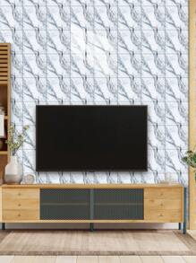 10 pegatinas adhesivas de vinilo de Salpicadero de PVC de mármol artificial autoadhesivo, pegatinas de pared autoadhesivas de corte DIY, resistentes al calor para salpicaderos de azulejos en paredes de baño y cocina, cocina, chimenea, lavadero, paredes de caravana, a prueba de agua, también para sala de estar, dormitorio y pared posterior de TV (5.9/7.87/11.8/15.7/11.4 X 22.4 pulgadas)