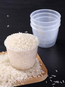 3 piezas Tazas medidoras de arroz transparentes de plástico, herramientas de taza medidora de arrocera - Para medir ingredientes secos y líquidos en la cocina (160ml)