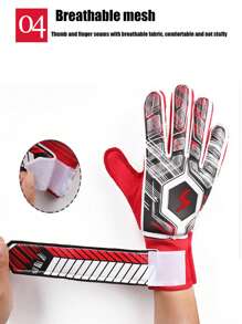 1 Pair Football Goalkeeper Gloves, Latex Anti-Slip Shock Absorbing Goalkeeper Gloves Suitable For Teens And Adults