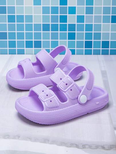 1 Pair Girls' Comfortable, Fashionable, Casual, Lightweight, Versatile, Non-Slip, Soft EVA Foam Sandals/House Slippers, Suitable For Spring/Summer
