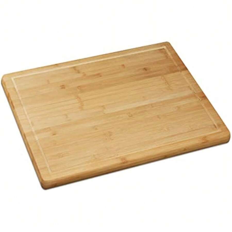 Natural Bamboo Chopping & Serving Board, Kitchen Chopping Board With Juice Rim, HWD: 2 X 56.5 X 50 Cm - 1 - View 1