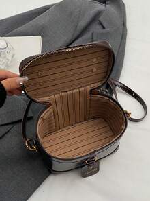 Bolso de mano de cuero sintético con diseño de nicho y vanguardista, bolso bandolera de estilo vintage exquisito, adecuado para ir al trabajo y citas - Burdeos - Ver 11