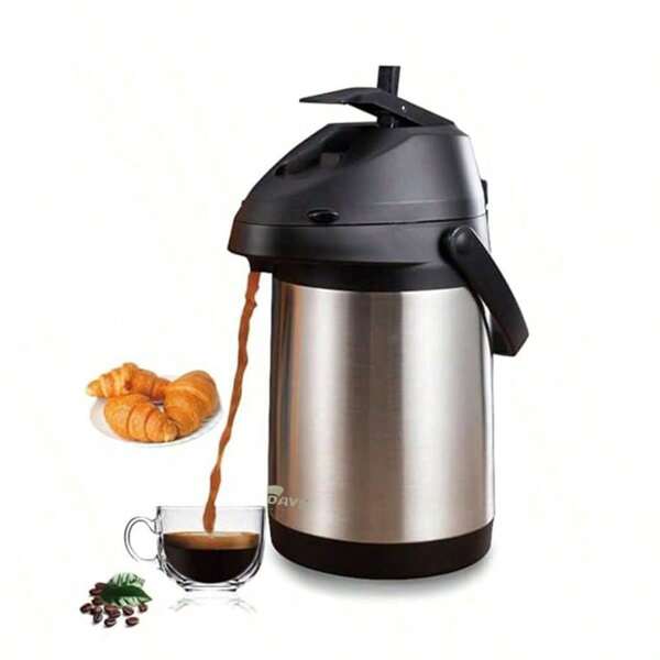 3L/100 oz. Isolierter/Thermischer Kaffee-Airpot mit Pumpe, doppelwandiger Edelstahl Getränkespender für heiße/kalte Getränke