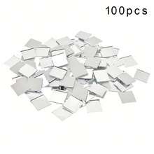 100/500pcs Craft Mirror Set - 4 Shapes (Triangle, Square, Round, Diamond) - 1" Plastic Glass Tiles For DIY Mosaics & Disco Ball Decorations - Multicolor - View 16