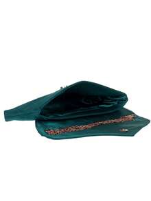Girly Handbags Plain Faux Suede Envelope Clutch Bag - Teal Blue - View 5