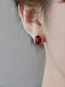 1 Pair Elegant Women Jewelry, Retro Niche Elegant Simple Exquisite Commuter Earrings, S925 Sterling Silver Earrings With Luxurious High-End Design