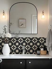 7.87x7.87英寸 10 件/覆盖面积约 4.31 平方英尺 即剥即贴磨砂乙烯基瓷砖转印贴花，自粘式瓷砖转印，适用于厨房浴室家居装饰转印 - 彩色 - 查看 4