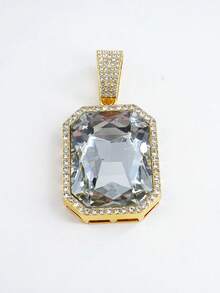 1pc Versatile Classic Multi-Colored Gemstone Pendant Necklace, Unisex Jewelry, Couples Accessory Suitable For Everyday Wear - Large Gemstone Pendant Necklace - View 32