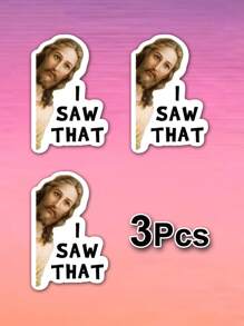1/3pcs "I SAW THAT" Hippie Decal Stickers, Cartoon Retro Stickers, Decorate Your Laptop, Water Bottle, Journal, Skins, Guitars, Helmets, Office Supplies, School, Skateboards, Luggage, Water Bottle, And Other Funny Aesthetics Decal