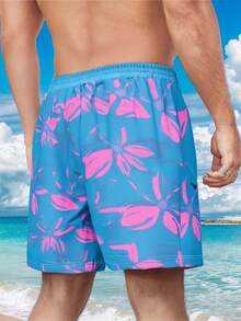 Men's Comfy Breathable Beach Style Shorts - Blue - View 3