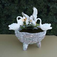 Swan-Inspired Resin Planter For Hydroponics - Artistic Outdoor Garden Decor, 1pc