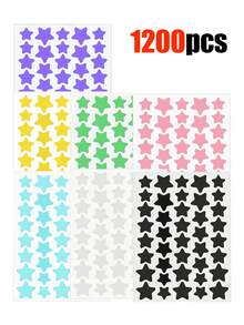 480pcs Pink, Black, White, Blue, Purple, Green Star Pattern E-Star Face Stickers, Essential For Photo Taking And Face Painting, Suitable For Various Parties, Gatherings And Entertainment Activities. 240/40pcs Set, Cosmetics, Affordable Price, Can Be Used For Room Decoration, Vanity, Travel, Bedroom, Makeup Accessories, Christmas Gifts, Cosmetics, Makeup Tools, Cheap Goods, Gifts, Women Gifts, Christmas Gifts. - Black - View 16