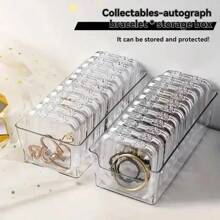 10PCS Press-On Nail Storage Acrylic Boxes With Adhesive Sheets Transparent Clear Nail Boxes Jewelry Storage Tool&Accessories