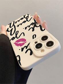 Funda para phone de San Valentín. Funda personalizada con escritura inglesa y estampado de labios. Botones electrochapados independientes. Efecto reflectante en negro y gris. Ligera y resistente a arañazos. Compatible con phone 7 Plus/8. Plus/ - Multicolor 2 - Ver 4