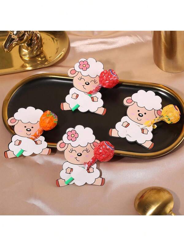 Pacote com 50 unidades Eid Al-Adha, Eid Mubarak, presentes para festa, doces, pirulito, cartão, decorações de papel, pequenos pedaços de papel de cordeiro, verão, aniversário, casamento, praia, volta às aulas, material escolar, decoração de quarto