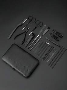 指甲钳套装高精度不锈钢指甲刀修脚套装指甲锉锋利指甲剪和指甲钳修甲套装手指甲和脚趾甲带便携时尚盒