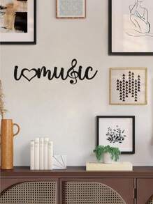 CIF BUY 1pc "I Love Music"Perfect For Bedrooms, Living Rooms, Or Bathrooms, This Modern Home Decor Piece Adds Stylish Elegance To Any Space. Crafted From Premium, It Features Waterproof And Rust-Resistant Properties Room Decor Bedroom Decor Wall Decor
