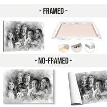 Catygift Pittura personalizzata in acquerello con foto e sfondo combinati, tela avvolta personalizzata, cartellone da parete, regalo artistico carino e pensieroso per la famiglia, multifunzionale, colorato, moderno, personalizzato, unico, regalo ideale per lui, lei, ragazzo, papà, ragazza, mamma, famiglia, amici, tea room, casa, giardino, ufficio, per anniversari, San Valentino, festa della mamma, compleanni, festa del papà, laurea, matrimoni, inaugurazione casa, decorazione per la casa