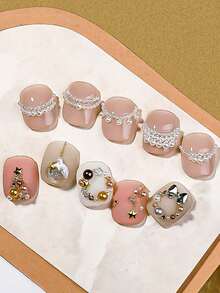 6-Grid Colorful Small Round Beads Nail Charm Jewelry DIY Art Punk Style 3D Nail Art Decorations - Multicolor - View 4