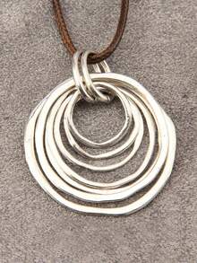 1 pieza Collar colgante geométrico asimétrico sobredimensionado minimalista y dorado, cadena larga de cordón de cera negra multicapa de moda, collar de lujo como regalo para novia/madre - Cuerda de cera negra - Ver 3