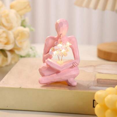 Small Night Light Bouquet Handmade New Creative Ornament, Bedroom Decoration, Collectible Fig Cherry Blossom Night Light Desktop Decoration, Aesthetic Bedroom, Bookshelf Women's Office Decoration, Mother's Day/Wedding/Party Gift (Excluding Batteries)