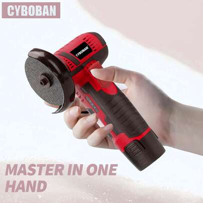 CYBOBAN Herramientas eléctricas, 12V Grinder de ángulo micro, máquina de pulido de batería recargable de litio, eliminación de óxido, corte, pulido, multifuncional, bajo ruido, batería de lito de gran capacidad de 2.0Ah. El nuevo modelo 2025 se ha fabricado con 6 discos de esquina, que son talla grande caros pero realmente vale la pena.