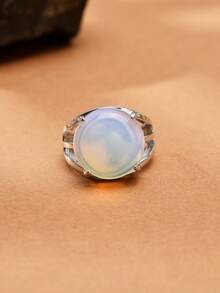 1 件天然水晶和宝石可调节戒指，适合男女日常佩戴 - 彩色 - 查看 14