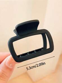 4 件/1 件女式 2.09 英寸/5.3 厘米方形黑白卡其棕色轻质塑料发夹，时尚百搭高端优雅简约纯色发夹适合日常、休闲、派对、通勤、度假、发型、洗脸、化妆、搭配服装发夹发夹发夹发夹接发夹，爪夹秋冬女士发饰