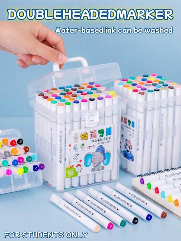 60/48/36/24/12/6 Peças Canetas Marcadoras à Base de Acrílico/Água para Pintura Artística, Canetas Aquarela Impermeáveis de Secagem Rápida, Canetas Marcadoras em 6 Cores Aleatórias, Adequadas para Desenho de Estudantes, Grafite, Aquarela, Artesanato e Lavável, Volta às Aulas