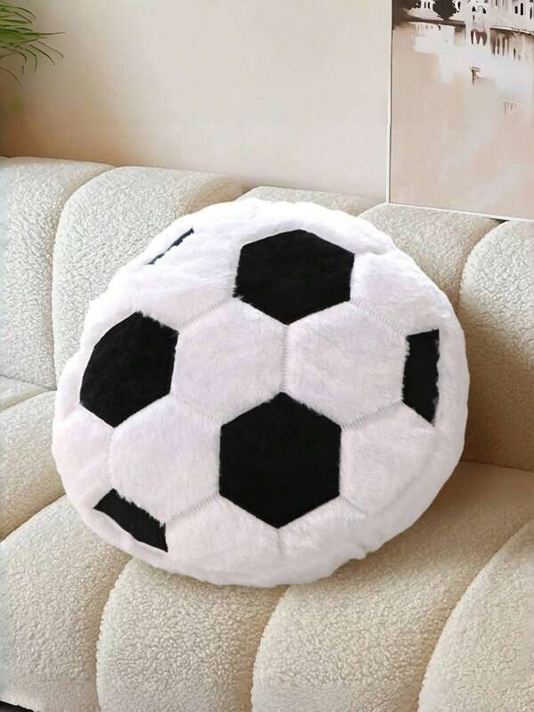 Soccer Ball Pillow Soft Fluffy Plush Football Cushion For Boys And Girls Sports Throw Pillows For Room Decor Sofa Couch Bed Soccer Gift