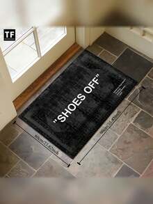 Plush Letter Design, Black & White, Suitable For Kitchen/Living Room, Bedroom Or Study, Study Pad | Bold Contrast Design | Plush Polyester Pad - Multicolor - View 12