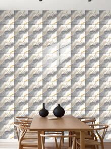 10 pegatinas adhesivas de vinilo de Salpicadero de PVC de mármol artificial autoadhesivo, pegatinas de pared autoadhesivas de corte DIY, resistentes al calor para salpicaderos de azulejos en paredes de baño y cocina, cocina, chimenea, lavadero, paredes de caravana, a prueba de agua, también para sala de estar, dormitorio y pared posterior de TV (5.9/7.87/11.8/15.7/11.4 X 22.4 pulgadas)