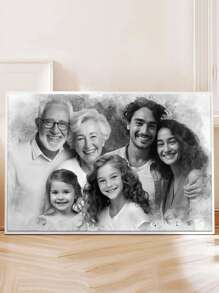 Catygift Pittura personalizzata in acquerello con foto e sfondo combinati, tela avvolta personalizzata, cartellone da parete, regalo artistico carino e pensieroso per la famiglia, multifunzionale, colorato, moderno, personalizzato, unico, regalo ideale per lui, lei, ragazzo, papà, ragazza, mamma, famiglia, amici, tea room, casa, giardino, ufficio, per anniversari, San Valentino, festa della mamma, compleanni, festa del papà, laurea, matrimoni, inaugurazione casa, decorazione per la casa