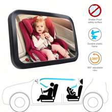 Baby Car Mirror For Back Seat Adjustable Detachable Wide View Child Safety