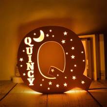 1pc Customized LED Night Light, 26 Letter Customized Night Light, Personalized Name, Cute Small Patterns, Crown Design, Decoration For Children's Room, Bedroom, Study, Halloween, Back To School, Children's Day, Birthday, Independence Day, Christmas Gift, Customized Gift