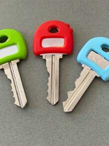 8pcs Key Chain With Different Color Labels, Retractable Key Identifier To Fit Most Keys, Soft Touch Cover, Identification Label, Easy To Identify Door Key - Stylish, Easy To Install, Includes Blank And Pre-Printed Labels, Men's Home Office Organization Accessories (Random Color)