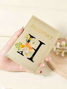 1 件 A-Z 26 个字母时尚字母印花时尚勃艮第护照夹，高品质 PU 皮革护照钱包，带卡槽，可放置信用卡、登机牌和身份证，紧凑型旅行必需品整理器 - 酒紅色 - 查看 33