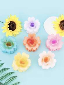6件装女士花朵爪夹玫瑰爪夹大号花朵发夹防滑花朵发夹适用于浓密稀疏的头发强力定型发夹发饰女士女孩发夹 - 彩色 - 查看 4