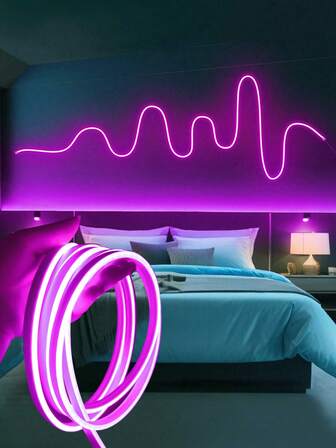 LED 触摸感应霓虹紫色灯带，USB 供电可调光灵活情绪照明，适用于卧室、客厅、化妆镜、浴室、庭院、派对、家庭、酒吧和室内/室外防水装饰灯