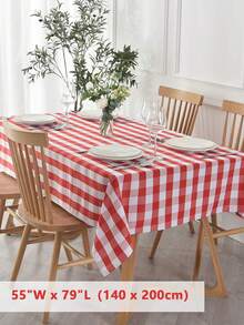 1pc Casual Sweet Plaid Tablecloth, Skin-Friendly Absorbent Reusable, Suitable For Picnics, Parties, Living Room, Dining Room, Home Decor, Spring/Summer
