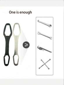 (1pc Black) / (1pc Silver) / (2pcs Black + Silver) Multi-Functional Portable Universal Wrench 8-22mm, Double-Ended Wrench, Self-Locking Wrench, Suitable For Outdoor Camping, Cycling, Household Repair, Multifunctional Wrench (Some Accessories In Random Color) - Multicolor - View 6