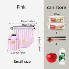 1 szt. Wyściełana izolowana torba na lunch, przenośna, podręczna torba na lunch do biura, szkoły, dojazdów, powrotu do szkoły, torba do noszenia na zewnątrz - Wielokolorowe - Zobacz 9
