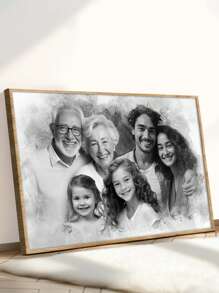 Catygift Pittura personalizzata in acquerello con foto e sfondo combinati, tela avvolta personalizzata, cartellone da parete, regalo artistico carino e pensieroso per la famiglia, multifunzionale, colorato, moderno, personalizzato, unico, regalo ideale per lui, lei, ragazzo, papà, ragazza, mamma, famiglia, amici, tea room, casa, giardino, ufficio, per anniversari, San Valentino, festa della mamma, compleanni, festa del papà, laurea, matrimoni, inaugurazione casa, decorazione per la casa