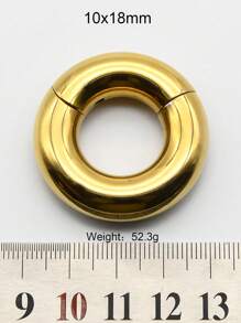 1 pieza de gran calibre Clicker de septum de 10 mm a 2 mm 12G, redondo, liso, de acero inoxidable 316L, pendientes únicos con bisagra, aro de segmento de septum perforado grande, joyería corporal punk para expansión de orejas