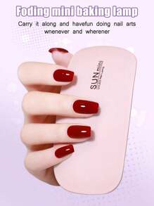 2/1 Portable UV/LED Nail Lamp - Mini Mouse Shape, 6 Lamp Beads, USB Power Supply, Foldable, Lightweight, Pocket Size, Suitable For Gel Polishing And Nail Care Powder/White Mini Mouse Nail Lamp Nail Dryer Light Portable Mini USB Power Cable Household Gel Drying Light Professional Salon Toe Light, Household DIY