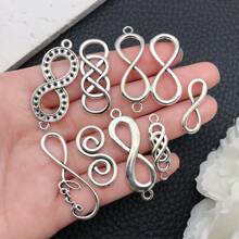 20pcs Infinity Symbol Connectors Charms Alloy Heart Infinity Love Connector Charms 10 Styles Style Pendants For DIY Bracelet Necklace Jewelry Making Supplies