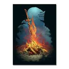 1pc/3PCS Wall Arts Posters Game Vintage Classic Game Dark Souls Posters And Prints Vinatge HD Decorative Canvas Painting Wall Art Pictures Living Room Home Decoration, Canvas Art, Frameless/ With A Frame ,Wall Art With Frame