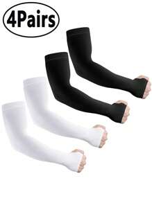 4pairs/1Pair Sun Protection Cooling Arm Sleeves For Men &Women,Compression Sleeves For Football, Golf & Volleyball Sunscreen Arm Cover For Sports