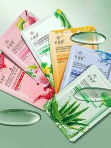 6片装（口味随机）蜂蜜芦荟水果系列烟酰胺保湿面膜，30克/片 - 彩色 - 查看 12